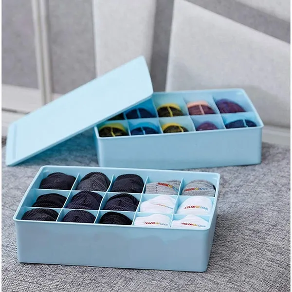 Sky_Blue_And_Beige_Plastic_Divider_Organizer_Box_With_Lid_|_Pack_Of_2
