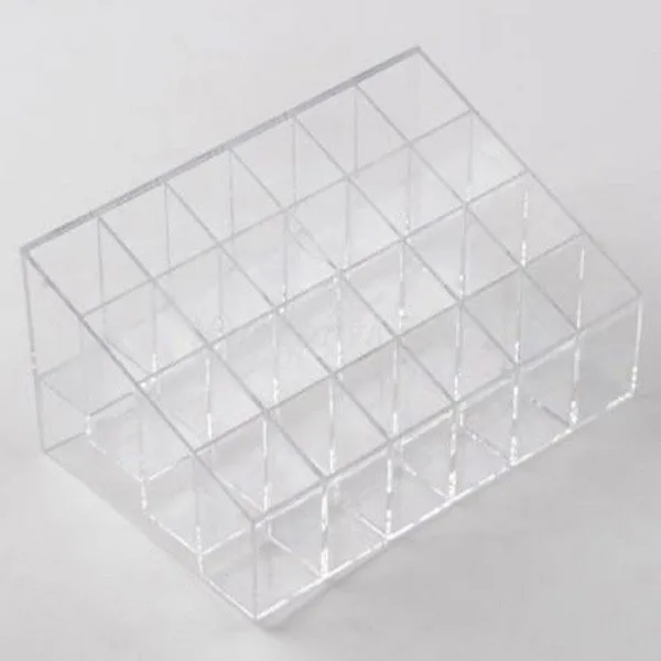 Transparent_36_Grids_Plastic_Storage_Box_With_Adjustable_Dividers_And_24_Slot_Acrylic_Trapezoid_Makeup_Storage_Box_|_Pack_Of_2