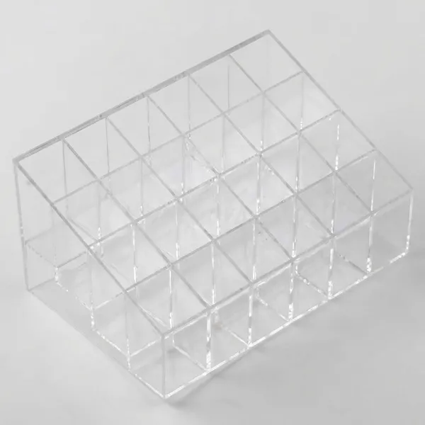 Transparent_36_Grids_Plastic_Storage_Box_With_Adjustable_Dividers_And_24_Slot_Acrylic_Trapezoid_Makeup_Storage_Box_|_Pack_Of_2