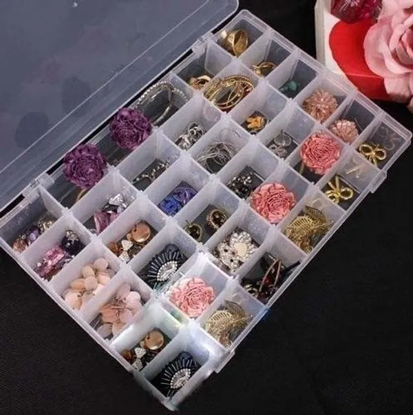 Transparent_36_Grids_Plastic_Storage_Box_With_Adjustable_Dividers