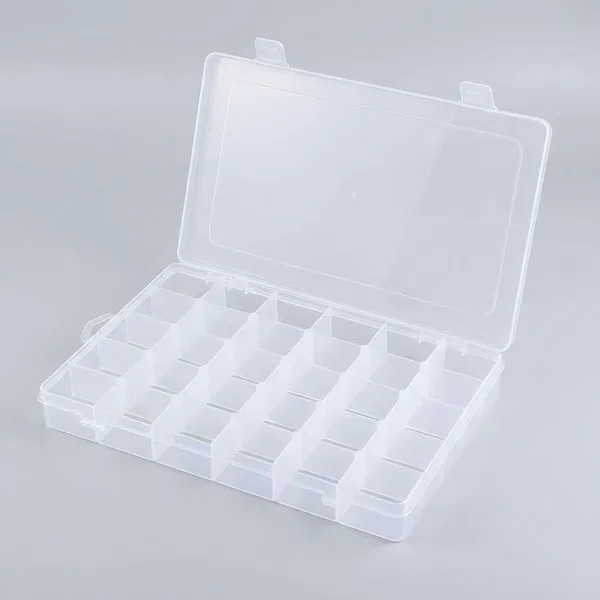 Transparent_36_Grids_Plastic_Storage_Box_With_Adjustable_Dividers_And_24_Slot_Acrylic_Trapezoid_Makeup_Storage_Box_|_Pack_Of_2