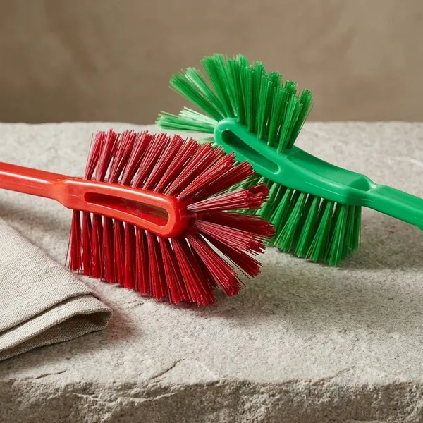 Red_And_Green_Plastic_Double_Sided_Long_Handle_Cleaning_Brush_For_Toilets_Flushes_|_Pack_Of_2