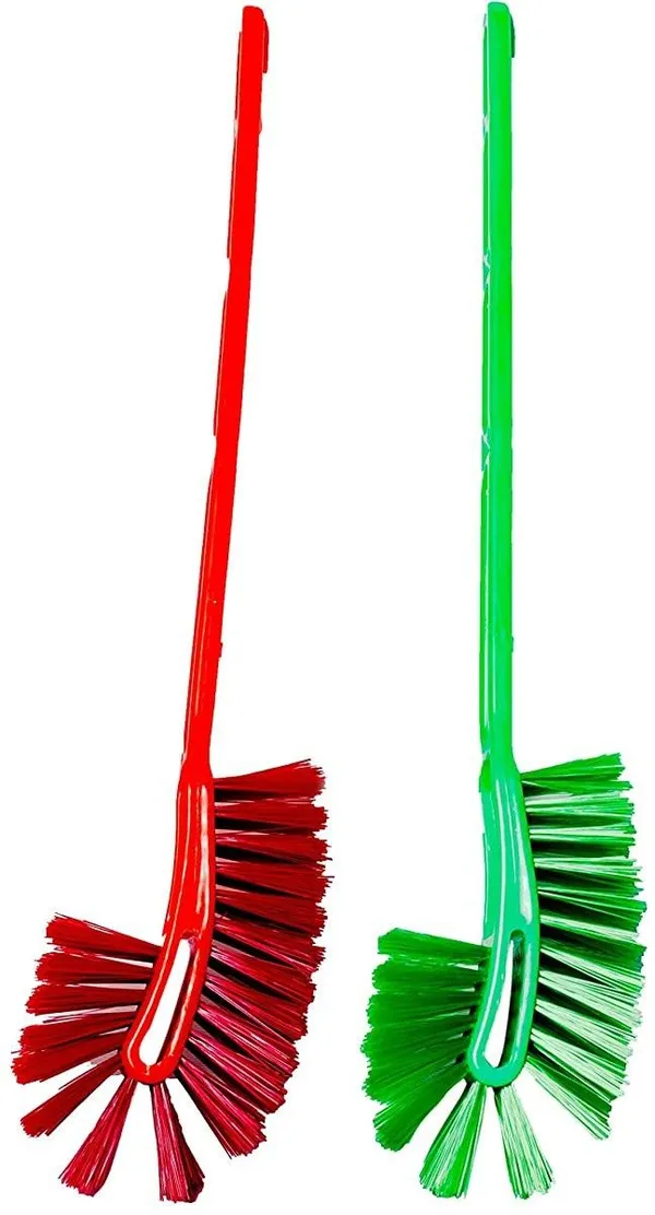 Red_And_Green_Plastic_Double_Sided_Long_Handle_Cleaning_Brush_For_Toilets_Flushes_|_Pack_Of_2