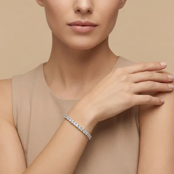 Silver_Tone_Alloy_Tennis_Bracelet_For_Women_And_Girls