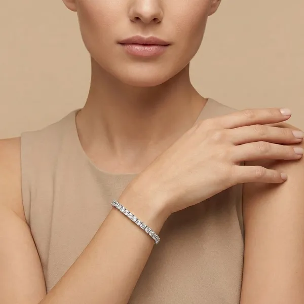 Silver_Tone_Alloy_Tennis_Bracelet_For_Women_And_Girls