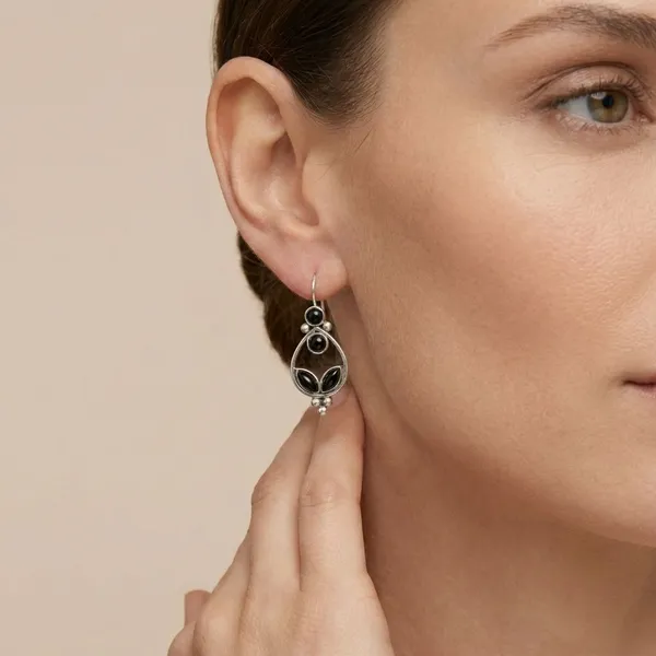 Black_Finish_Alloy_Small_Stone_Stud_Earring_For_Women_And_Girls