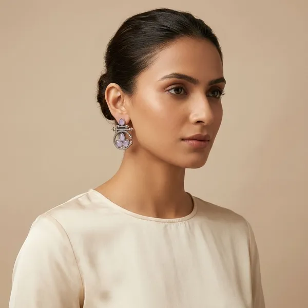 Lilac_Silver_Finish_Alloy_Circle_Stone_Earring_For_Women_And_Girls