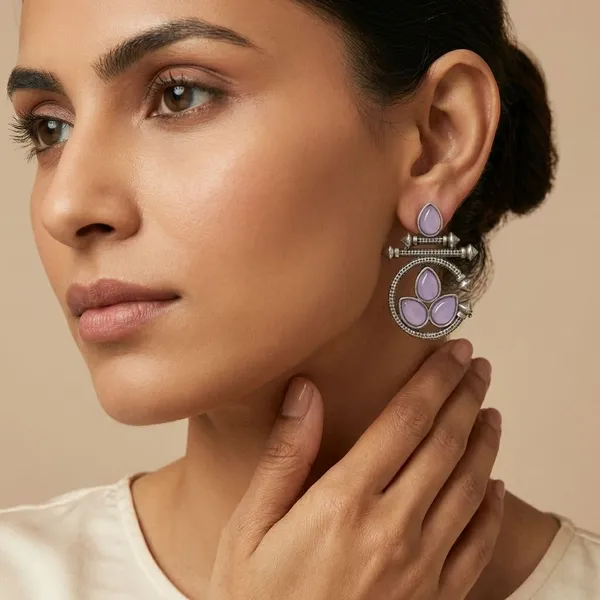Lilac_Silver_Finish_Alloy_Circle_Stone_Earring_For_Women_And_Girls
