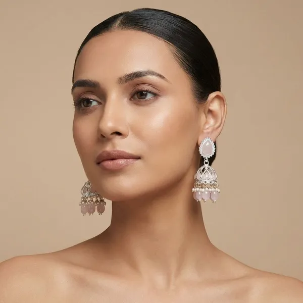Baby_Pink_Silver_Finish_Alloy_Kundan_Jhumki_For_Women_And_Girls