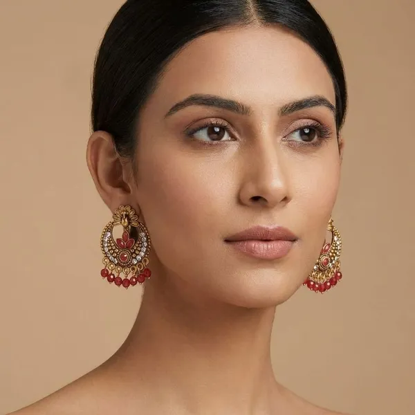 Red_Golden_Finish_Alloy_Round_Stud_Peacock_Earring_For_Women_And_Girls