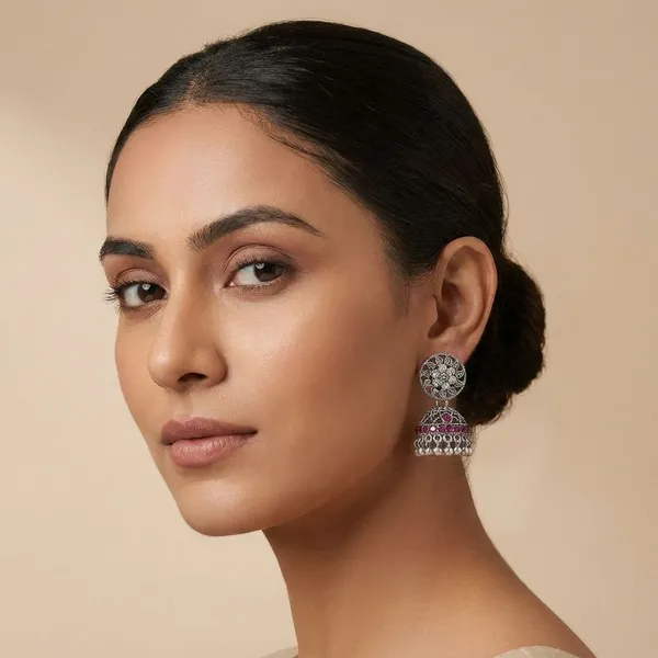 Silver_Tone_Alloy_Jhumki_Gunghroo_For_Women_And_Girls