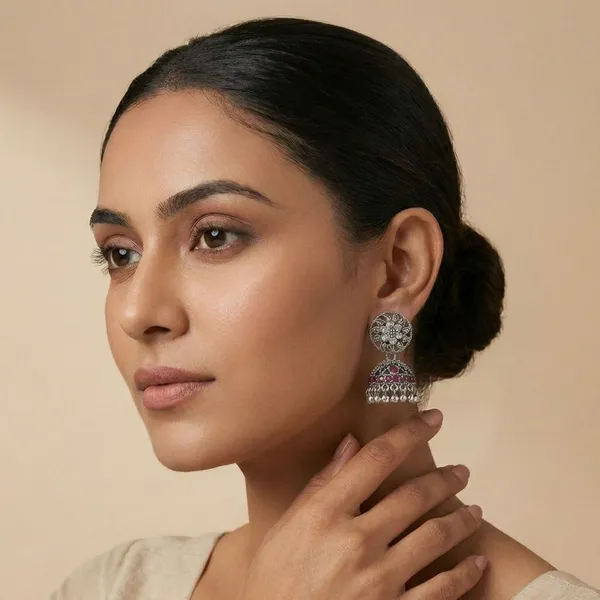 Silver_Tone_Alloy_Jhumki_Gunghroo_For_Women_And_Girls