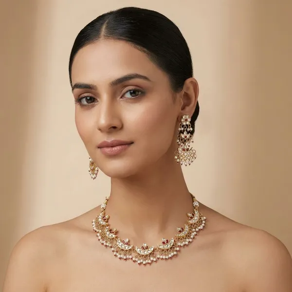 Golden_Finish_Alloy_Elegant_Moti_Necklace_For_Women_And_Girls