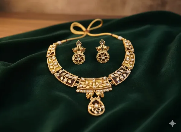 Golden_Finish_Alloy_Elegant_Necklace_With_Kundan_Work_For_Women_And_Girls