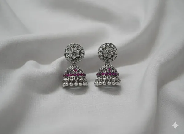 Silver_Tone_Alloy_Jhumki_Gunghroo_For_Women_And_Girls