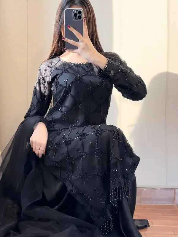Black_Designer_Heavy_Embroidery_Sequence__Sharara_Set_For_Weddings_&_Party_Wear