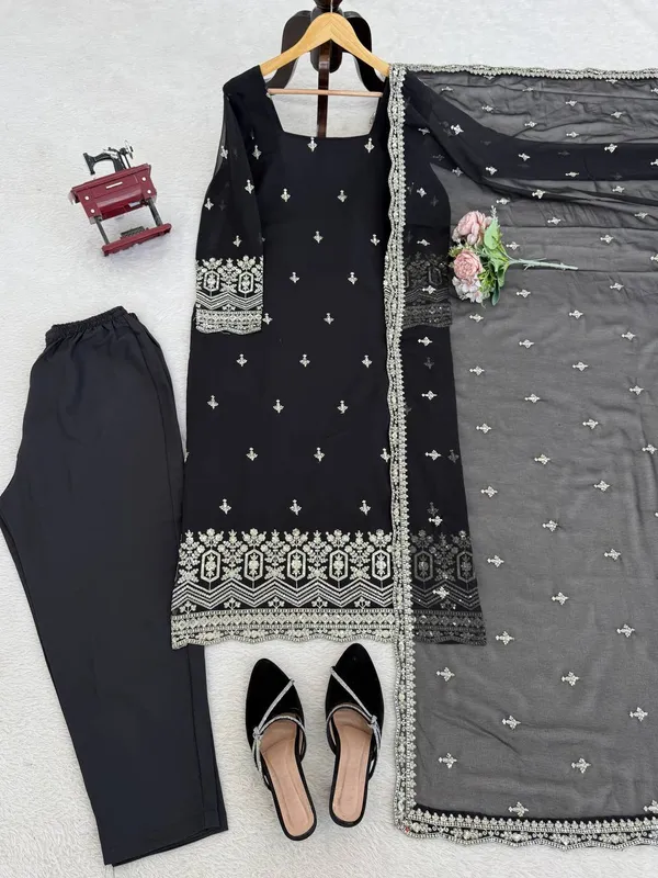 Black_Premium_Embroidered_Kurti_Set_with_Pant_&_Dupatta