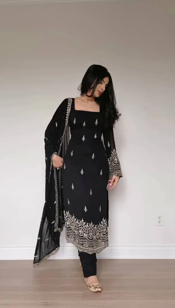Black_Premium_Embroidered_Kurti_Set_with_Pant_&_Dupatta