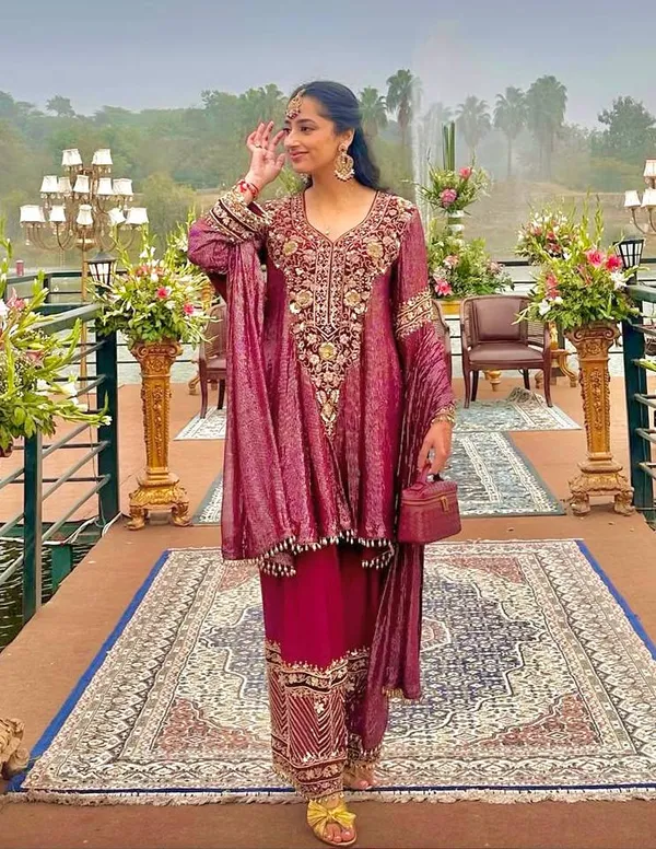 Deep_Plum_Designer_Heavy_Embroidery_Sequence_Fancy_Patch_Work_With_Plazzo_Suit_Set