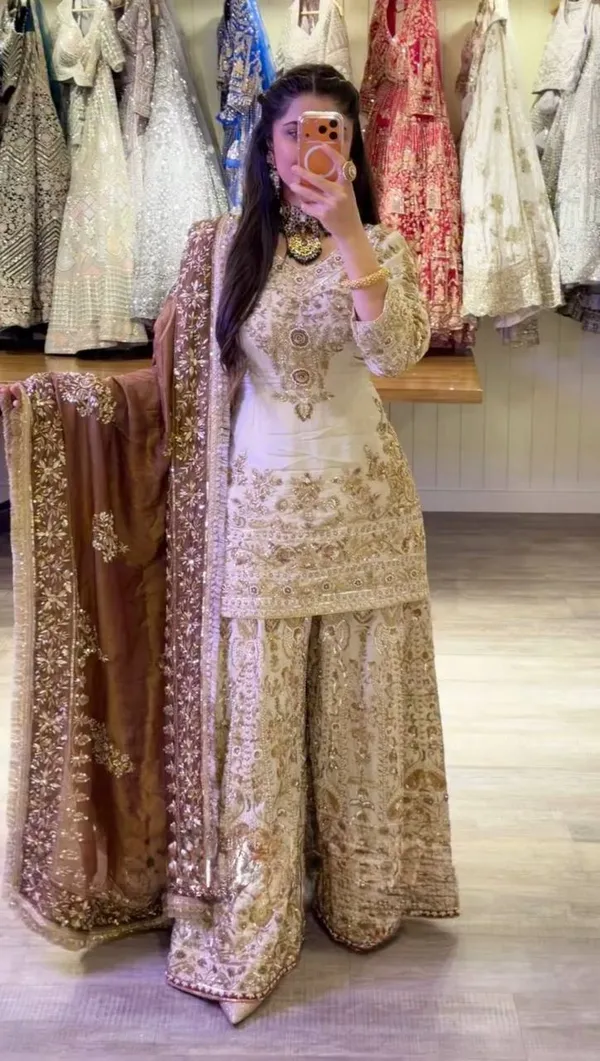Designer_Heavy_Natural_Silk_Embroidered_Chine_Sequence_Work_Sharara_Suit_Set
