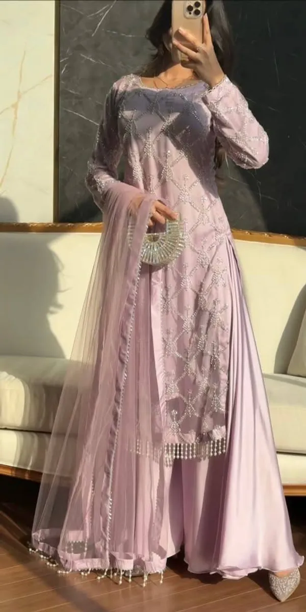 Lilac_Blue_Designer_Heavy_EmbroIdery_Sequence__Sharara_Set_For_Weddings_&_Party_Wear