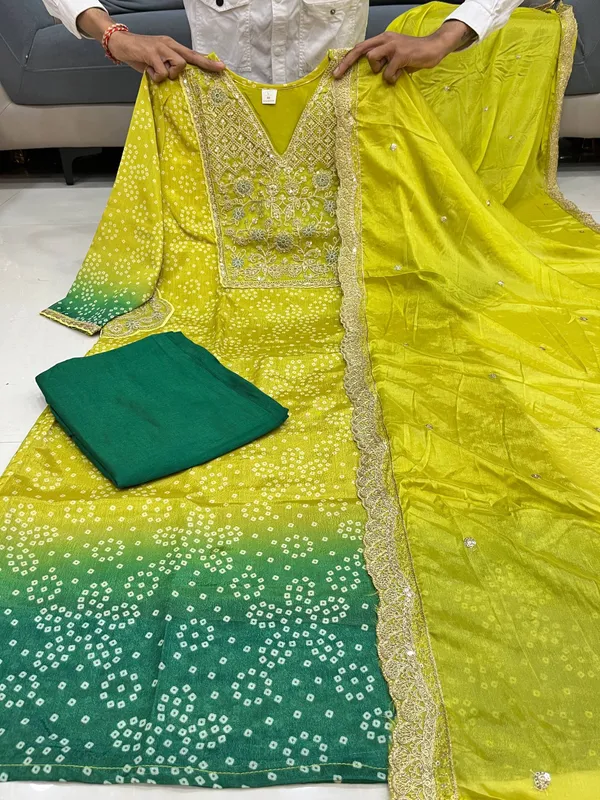 Lime_Green_Side_Pocket_Designer_Pure_Russian_Silk_Suit_Set