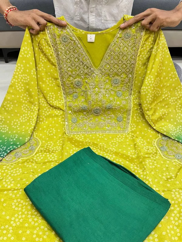 Lime_Green_Side_Pocket_Designer_Pure_Russian_Silk_Suit_Set