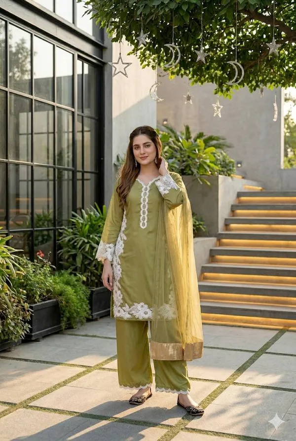 PISTA_GREEN_DESIGNER_HEAVY_TOP_PLAZZO_SUIT_SET