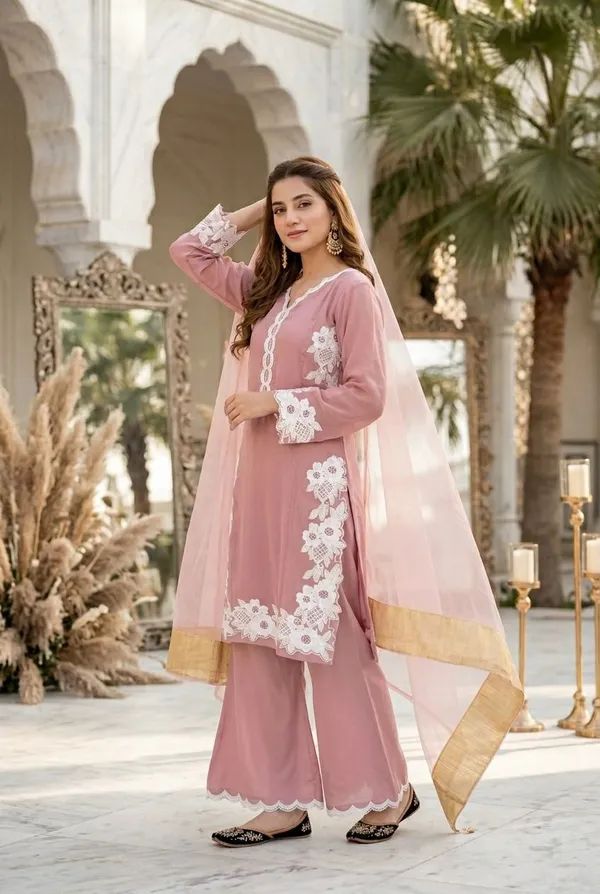 PEACH_DESIGNER_HEAVY_TOP_PLAZZO_SUIT_SET