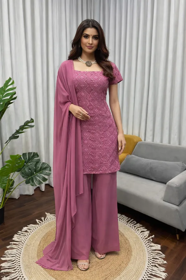 Pink_Heavy_Faux_Georgette_Sharara_Suit_Set