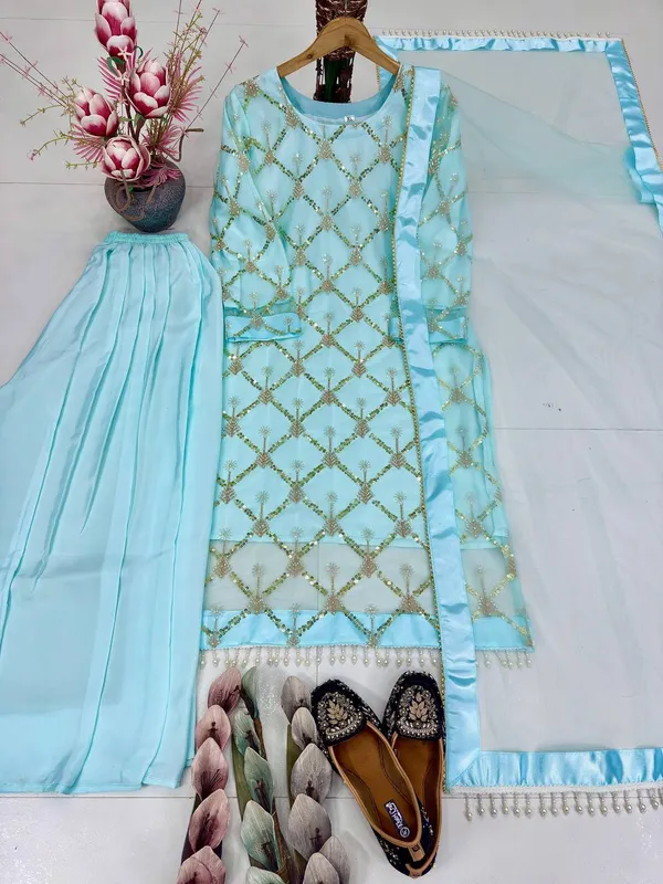 Sky_Blue_Designer_Heavy_EmbroIdery_Sequence__Sharara_Set_For_Weddings_&_Party_Wear