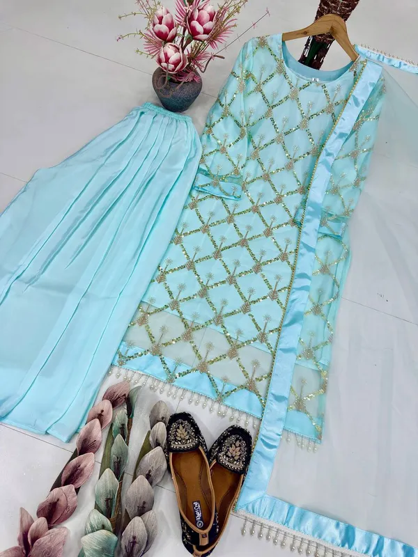 Sky_Blue_Designer_Heavy_EmbroIdery_Sequence__Sharara_Set_For_Weddings_&_Party_Wear