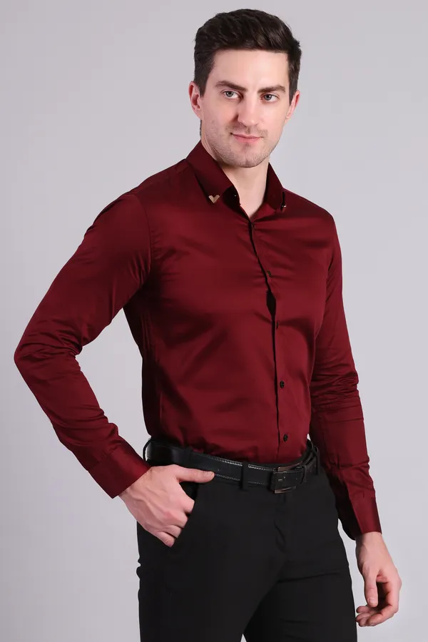 Maroon_Satin_Formal_Full_Sleeve_Shirt_For_Men