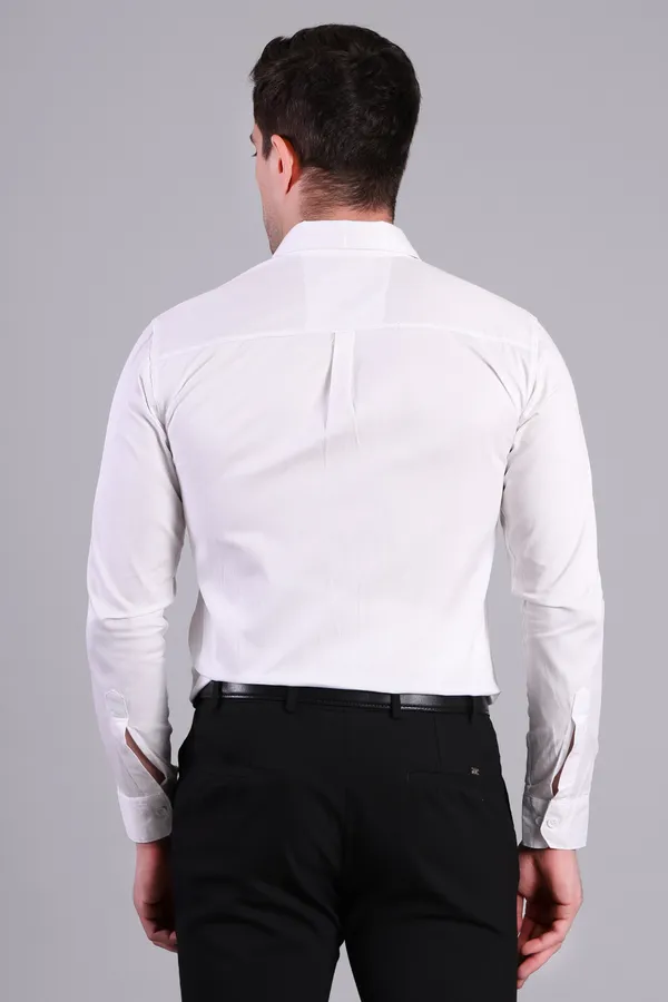 White_Cotton_Formal_Full_Sleeve_Shirt_With_Chest_Pocket_For_Men