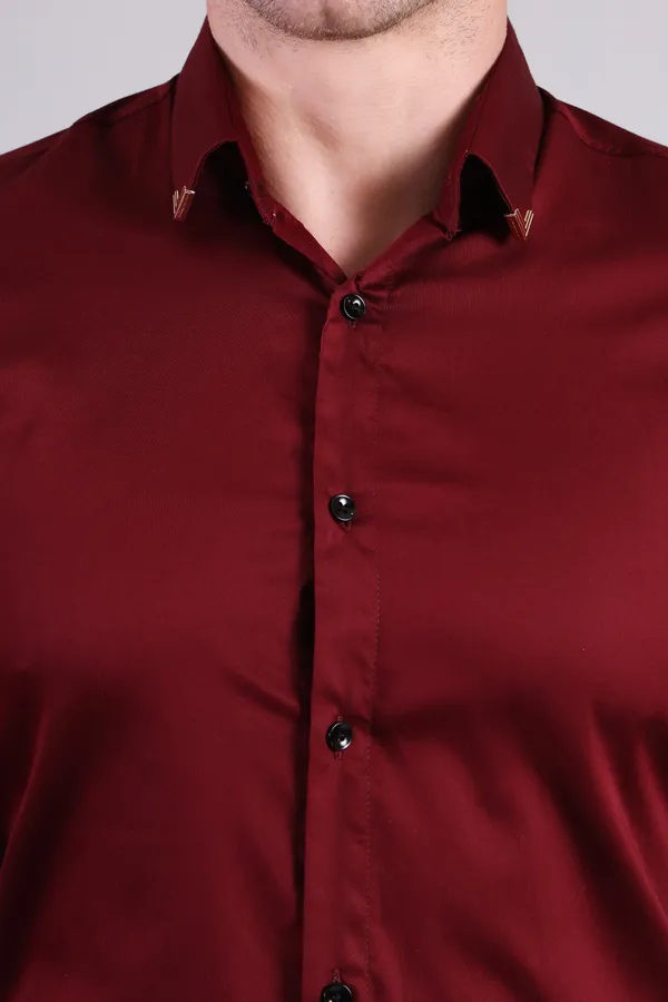 Maroon_Satin_Formal_Full_Sleeve_Shirt_For_Men
