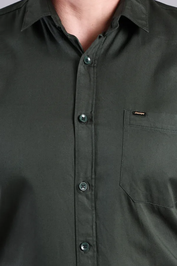 White_Formal_Shirt_With_Black_Button_Detailing_For_Men_And_Olive_Green_Full_Sleeve_Formal_Shirt_For_Men_Combo_Pack_Of_2