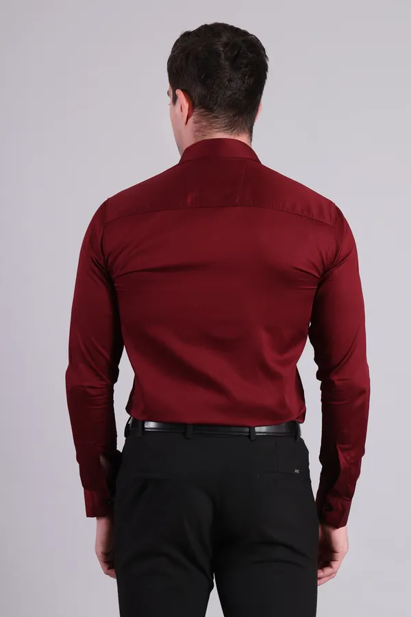 Maroon_Satin_Formal_Full_Sleeve_Shirt_For_Men