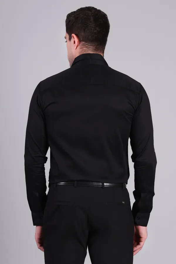 Black_Satin_Formal_Full_Sleeve_Shirt_With_Collar_Pin_Detail_For_Men