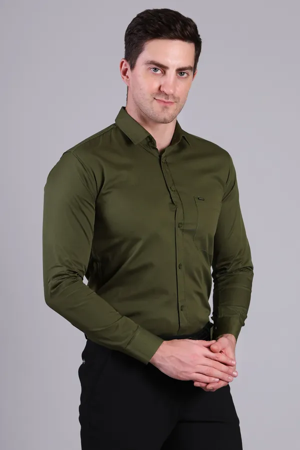 Olive_Green_Cotton_Full_Sleeve_Formal_Shirt_For_Men