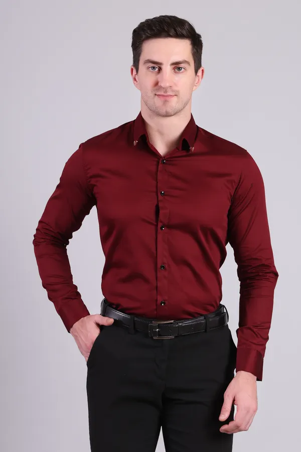 Maroon_Satin_Formal_Full_Sleeve_Shirt_For_Men