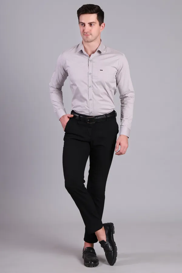 Calvery_tweel_Light_Grey_Cotton_Formal_Long_Sleeve_Shirt_For_Men