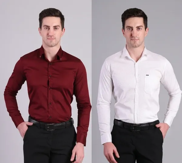 Maroon_Formal_Full_Sleeve_Shirt_For_Men_And_White_Formal_Full_Sleeve_Shirt_With_Chest_Pocket_For_Men_Combo_Pack_Of_2