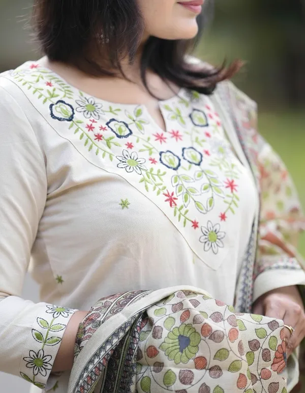 Off_White_Cotton_Flex_Floral_Printed_Kurta_Set_With_Dupatta_For_Women