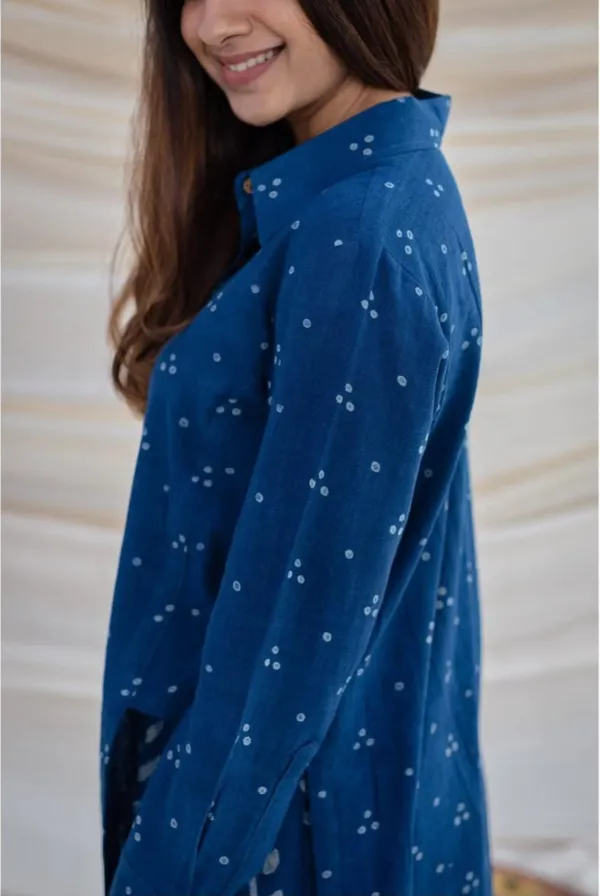 Blue_Cotton_Slub_Kurta_Pant_Set_For_Women