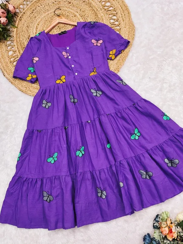 Purple_Pure_Cotton_Printed_Choker_Neck_Kurta_For_Women