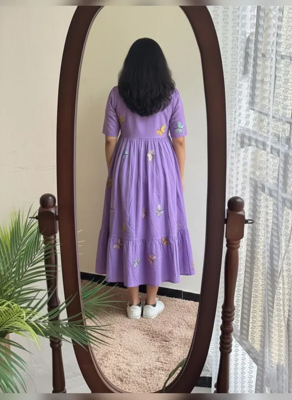 Purple_Pure_Cotton_Printed_Choker_Neck_Kurta_For_Women