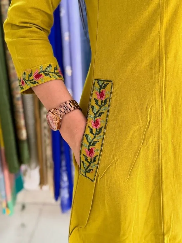 Yellow_And_Purple_Pure_Cotton_Embroidered_Kurta_For_Women_Pack_Of_2