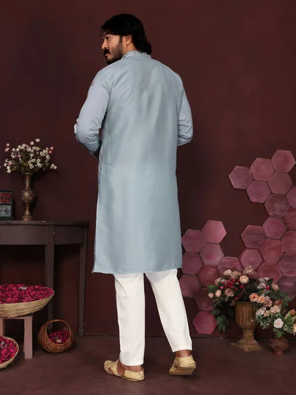 Light_Blue_Cotton_Straight_Embroidered_Kurta_Pajama_Set_For_Men