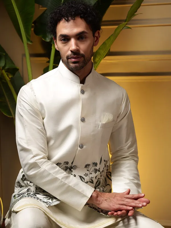 Ivory_Raymond_Cotton_Bandhgala_Printed_Kurta_Pajama_Set_For_Men