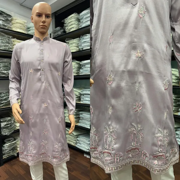 Lavender_Star_Silk_Straight_Embroidered_Kurta_For_Women